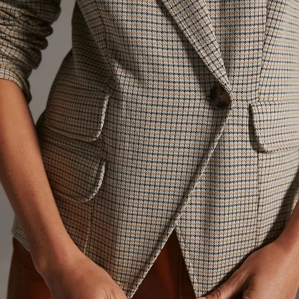Maeve by Anthropologie Colkgiate Plaud Knit Blazer/ Med - Picture 4 of 7